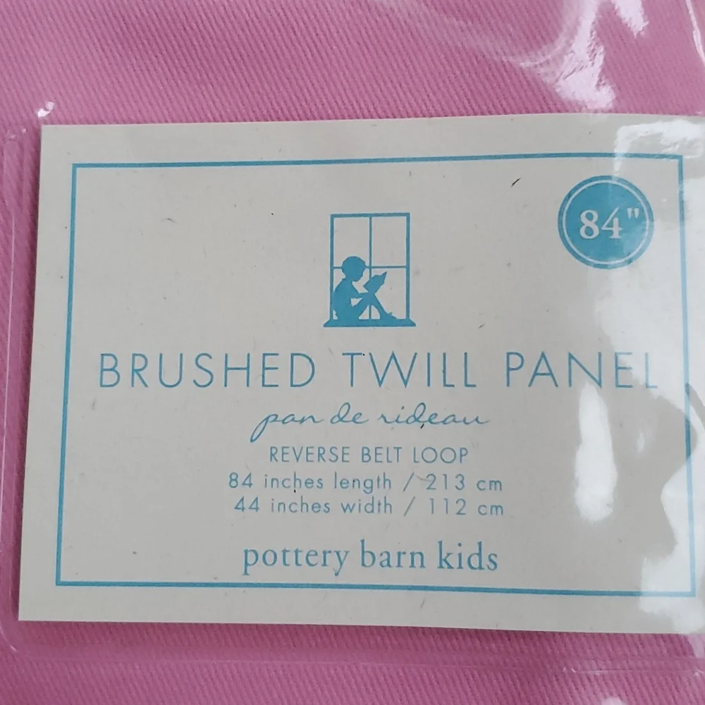 🏠⭐️ NWT Pottery Barn Kids Pink Brushed Twill Panel Curtain